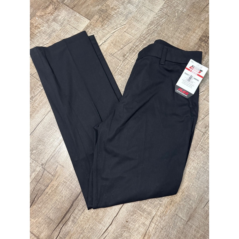 Genuine Dickies Women Perfectly Slimming Curvy Straight Fit Pants Black 14R NEW
